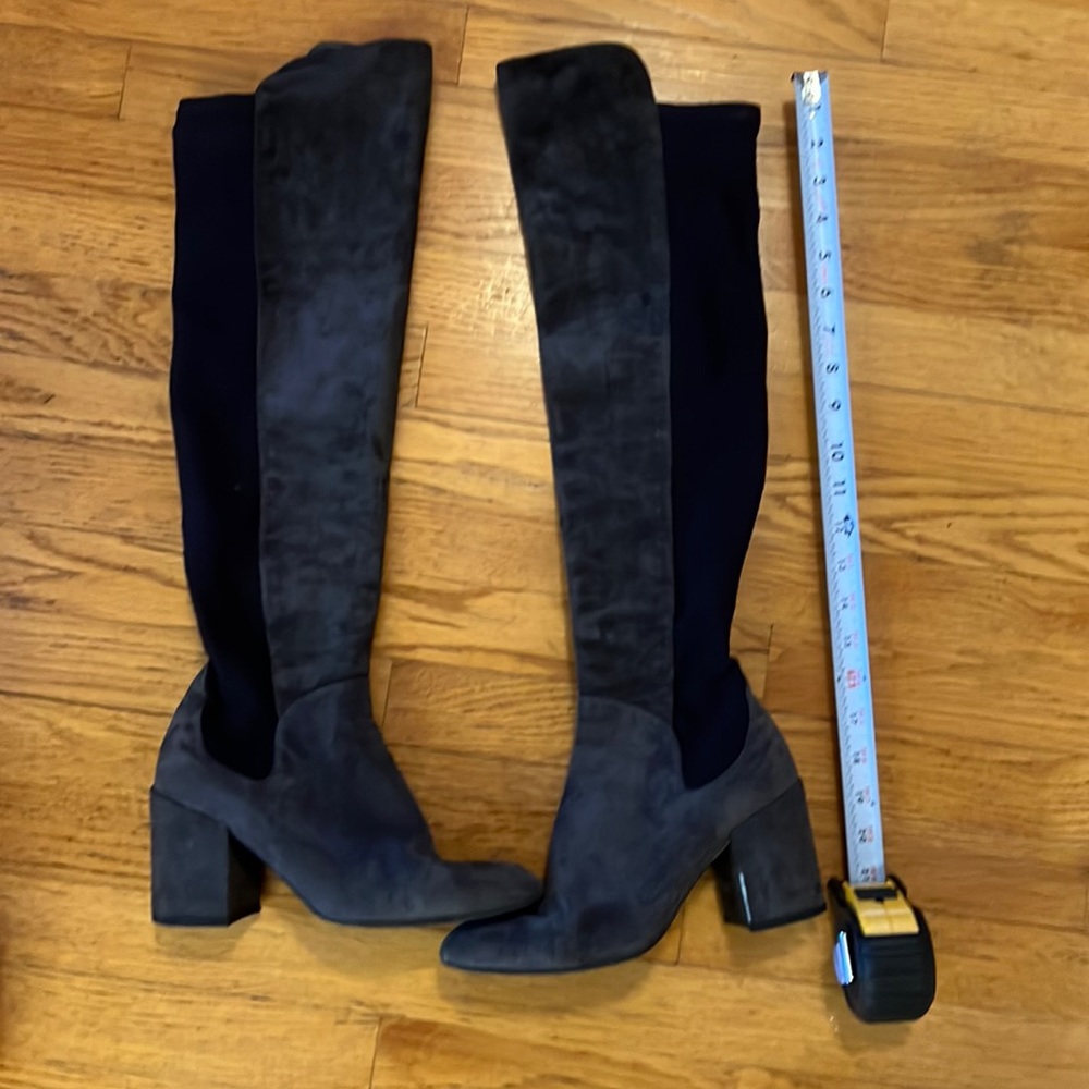 Stuart Weitzman Halftime Suede Over The Knee Boots Anthracite Grey